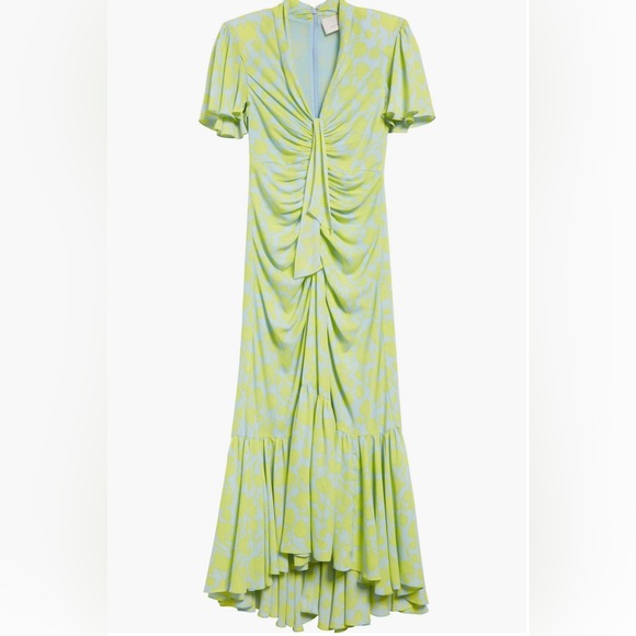 NWT cinq a' sept Floral Ruched High-Low Midi Dress Size 6 - Picture 5 of 9